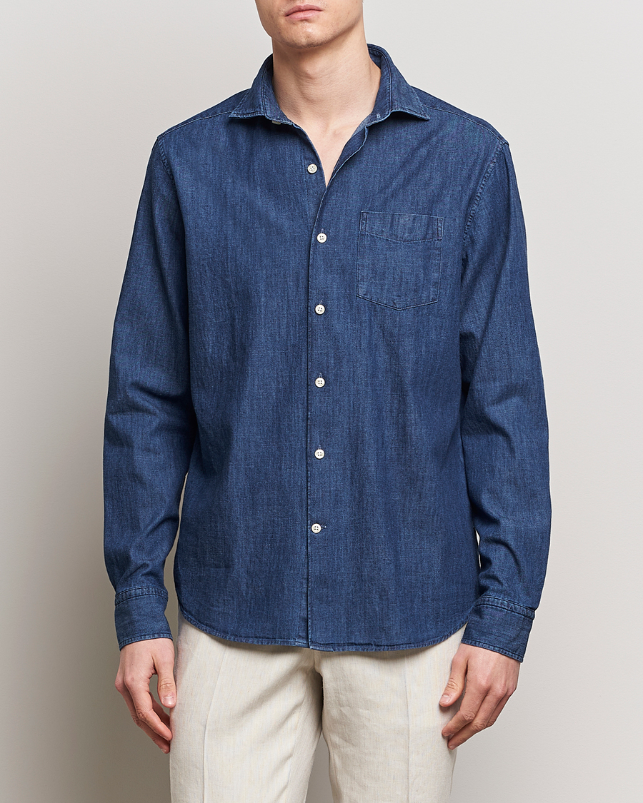 Herr | Casual | Oscar Jacobson | Reg Fit Wide Spread C Dark Indigo Midnight Blue