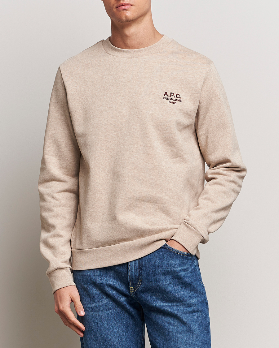 Herr | A.P.C. | A.P.C. | Sweatshirt Rue Madame Beige Chine