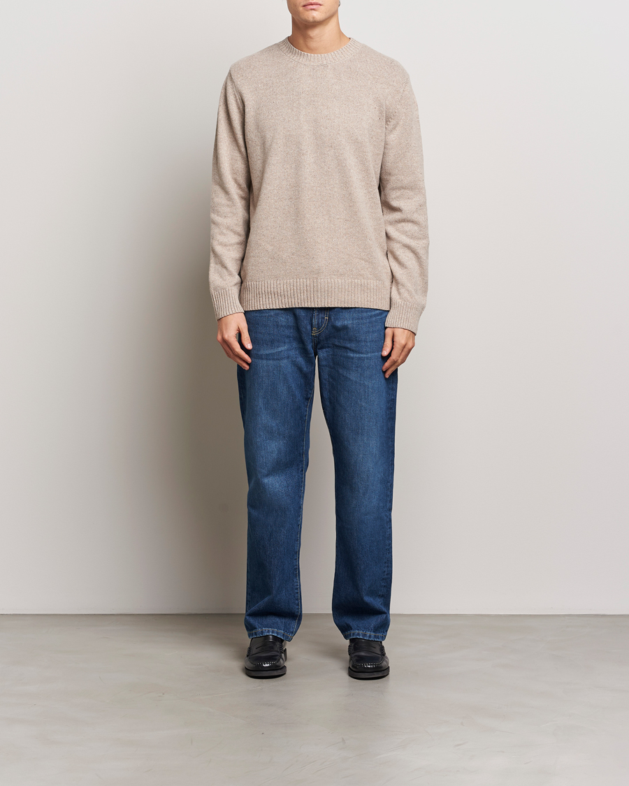 Herr | Tröjor | A.P.C. | Pull Lucien Wool Knitted Sweater Beige