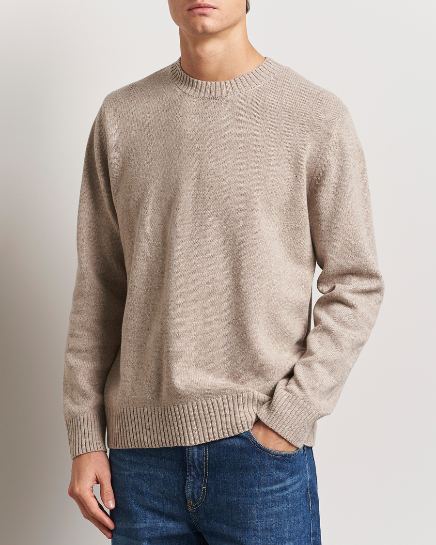 Herr | Tröjor | A.P.C. | Pull Lucien Wool Knitted Sweater Beige