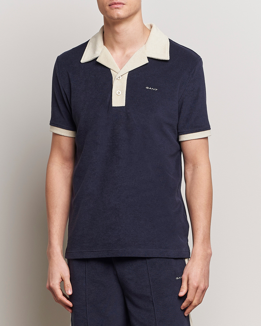 Herr | GANT | GANT | Towelling Resort Collar Polo Evening Blue