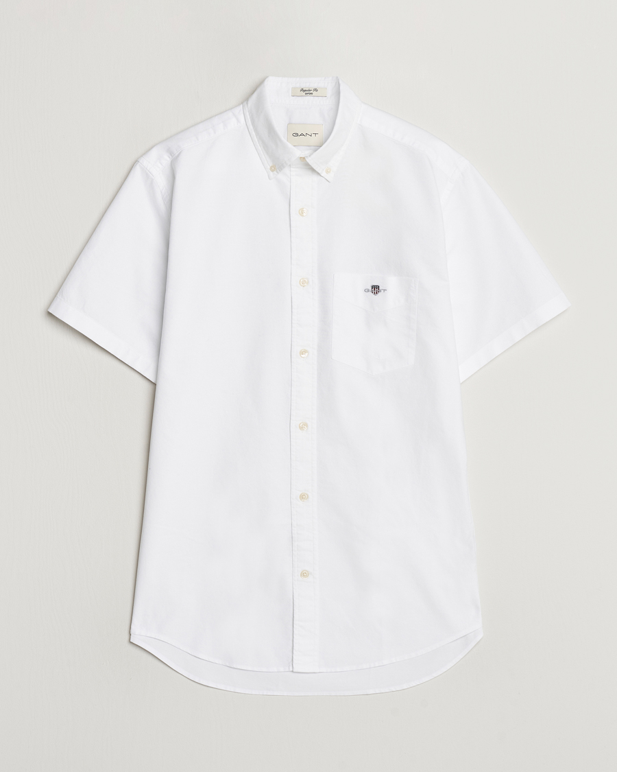 Herr | Skjortor | GANT | Regular Short Sleeve Oxford Shirt White