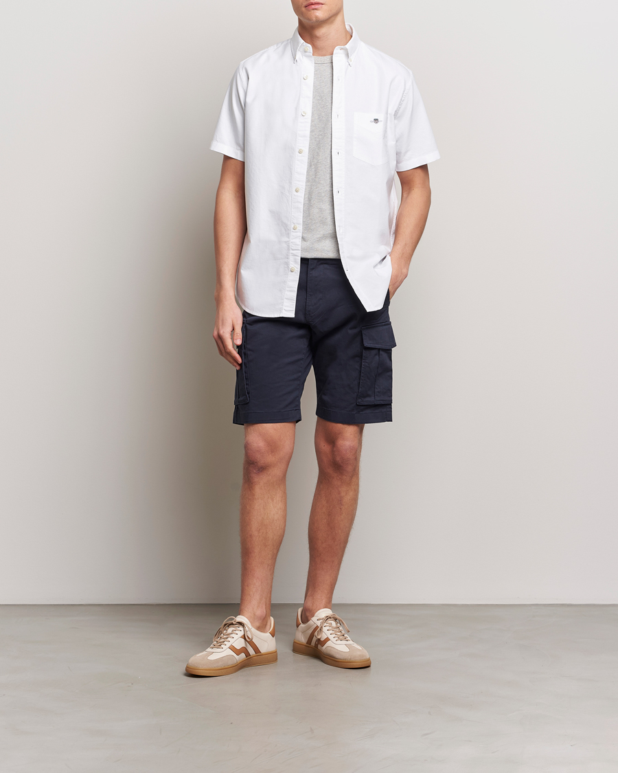 Herr | Skjortor | GANT | Regular Short Sleeve Oxford Shirt White