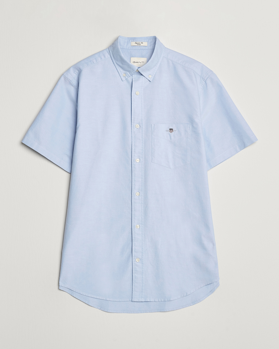 Herr | Skjortor | GANT | Regular Short Sleeve Oxford Shirt Light Blue