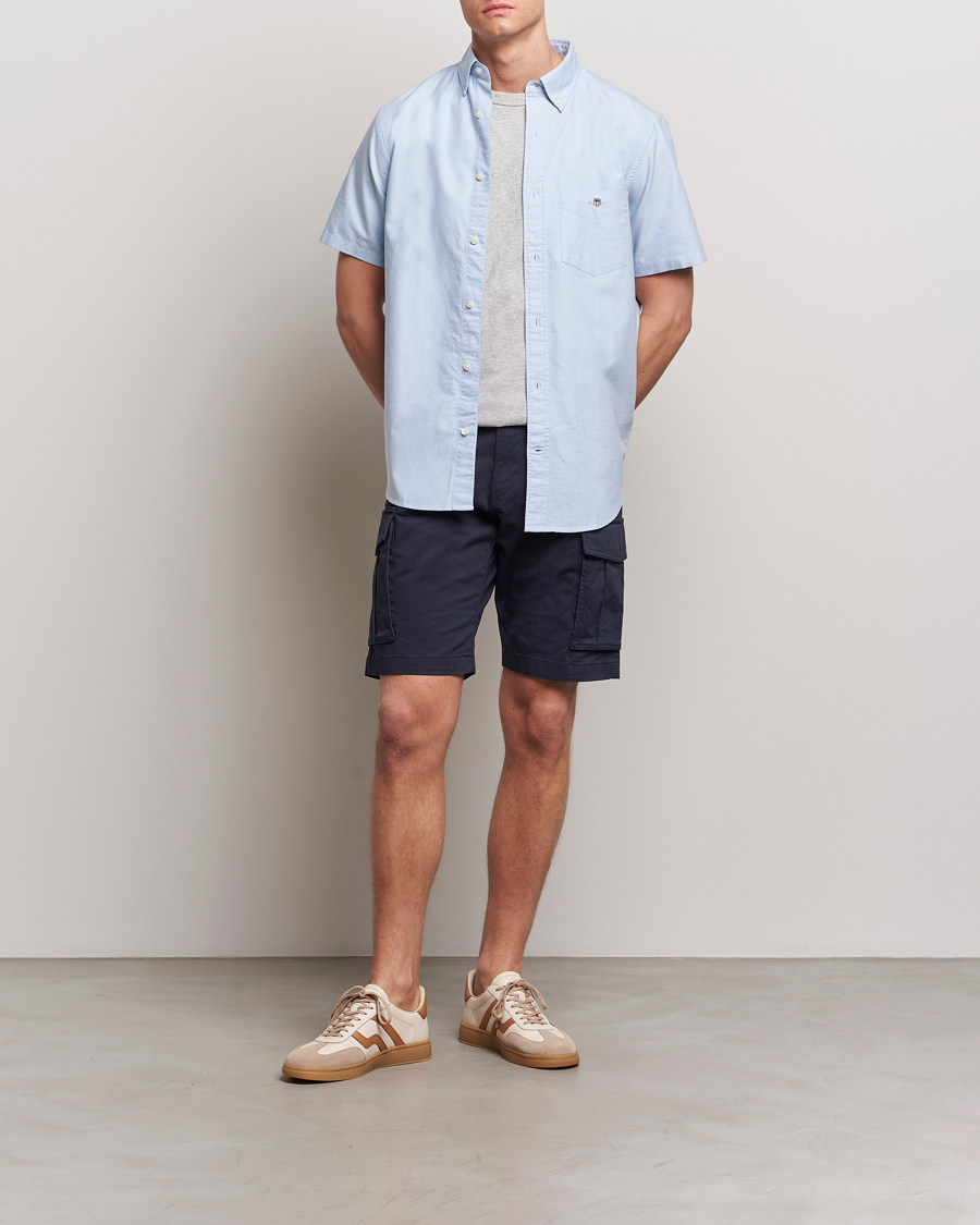 Herr | Skjortor | GANT | Regular Short Sleeve Oxford Shirt Light Blue