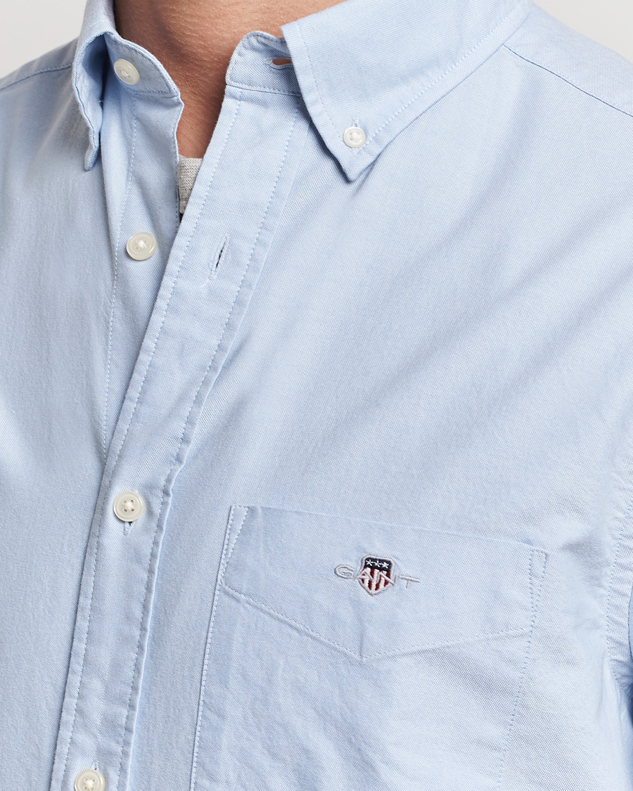 Herr | Skjortor | GANT | Regular Short Sleeve Oxford Shirt Light Blue