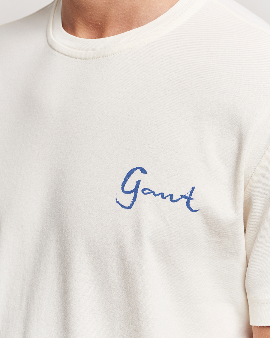 Herr | T-Shirts | GANT | Graphic Printed T-Shirt Cream