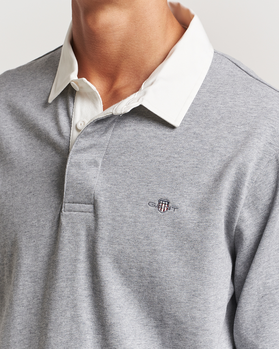 Herr | Tröjor | GANT | Reg Shield Heavy Rugger Grey Melange