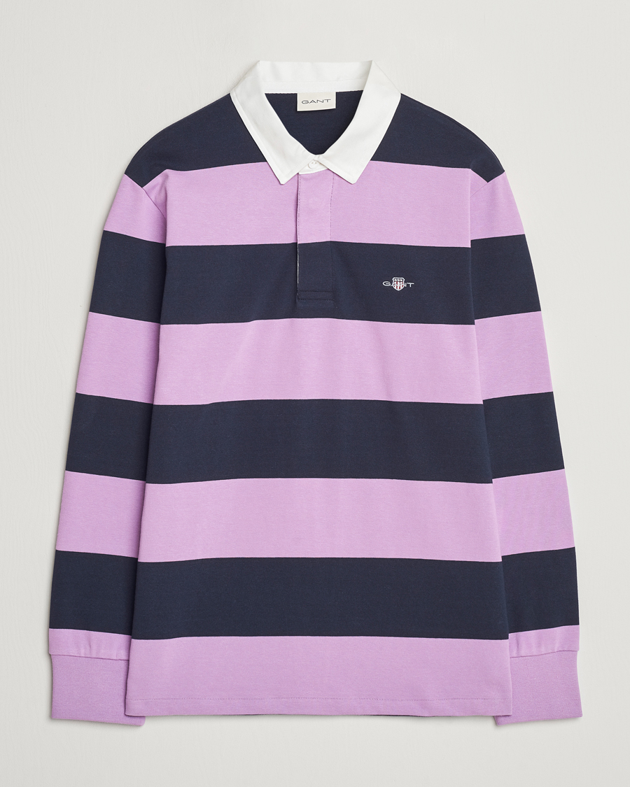Herr | Tröjor | GANT | Reg Shield Striped Heavy Rugger Orchid Lilac
