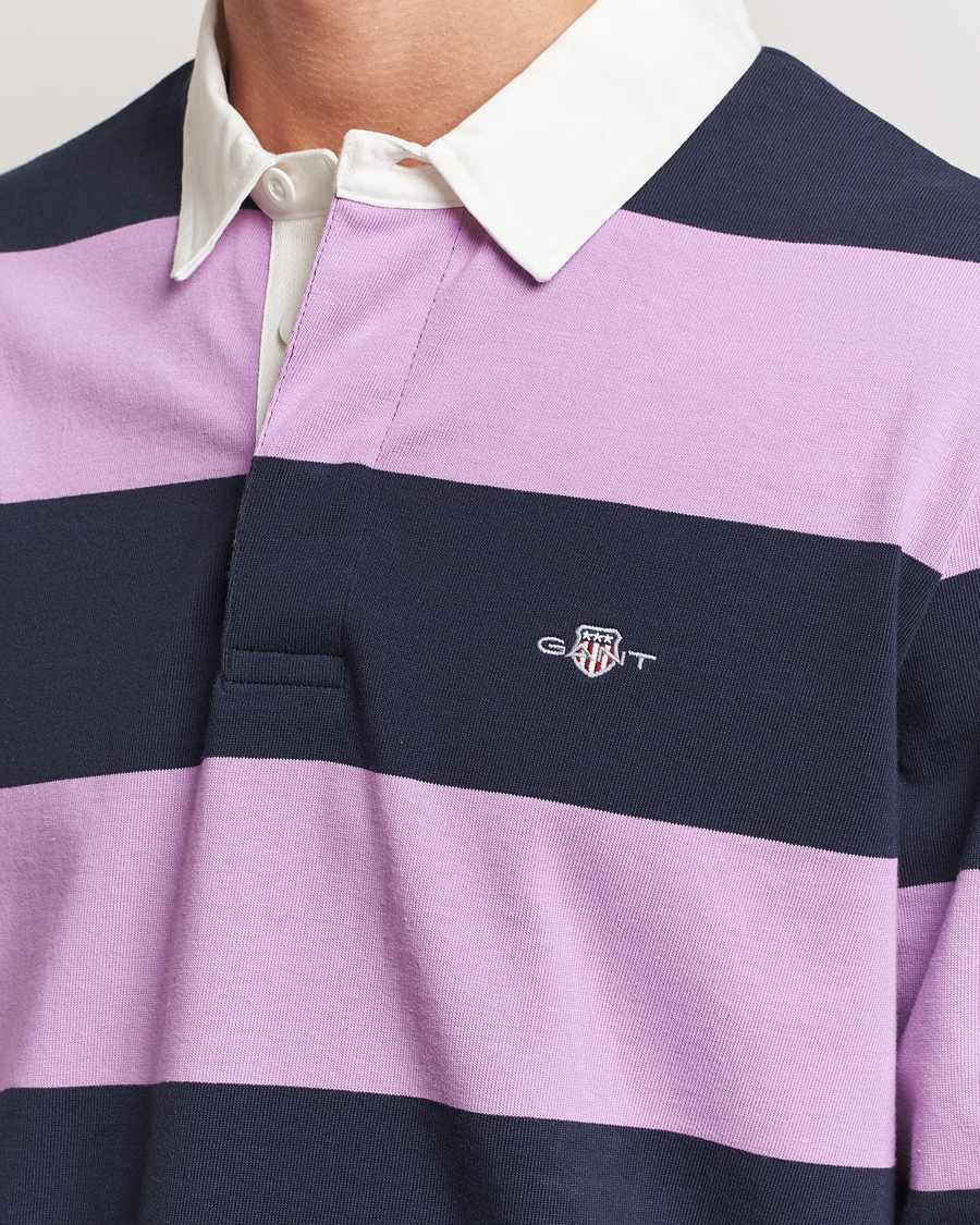 Herr | Tröjor | GANT | Reg Shield Striped Heavy Rugger Orchid Lilac