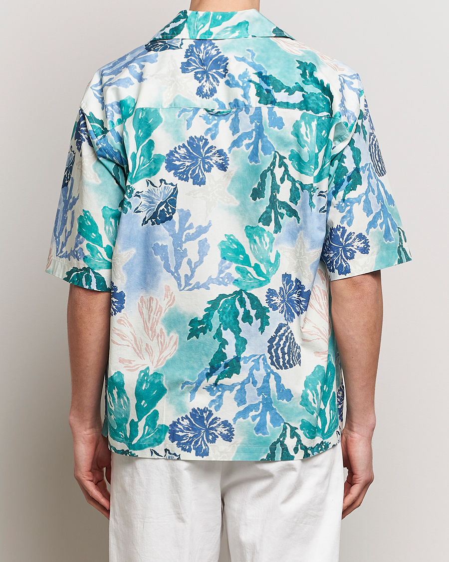 Herr | Skjortor | Gant | Camp Collar Sea Print Short Sleeve Shirt Rich Blue