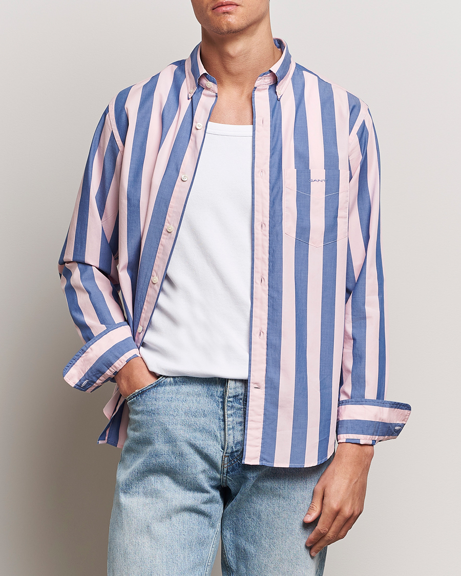 Herr | Casualskjortor | GANT | Reg Poplin Parasol Stripe Shirt Blushing Pink