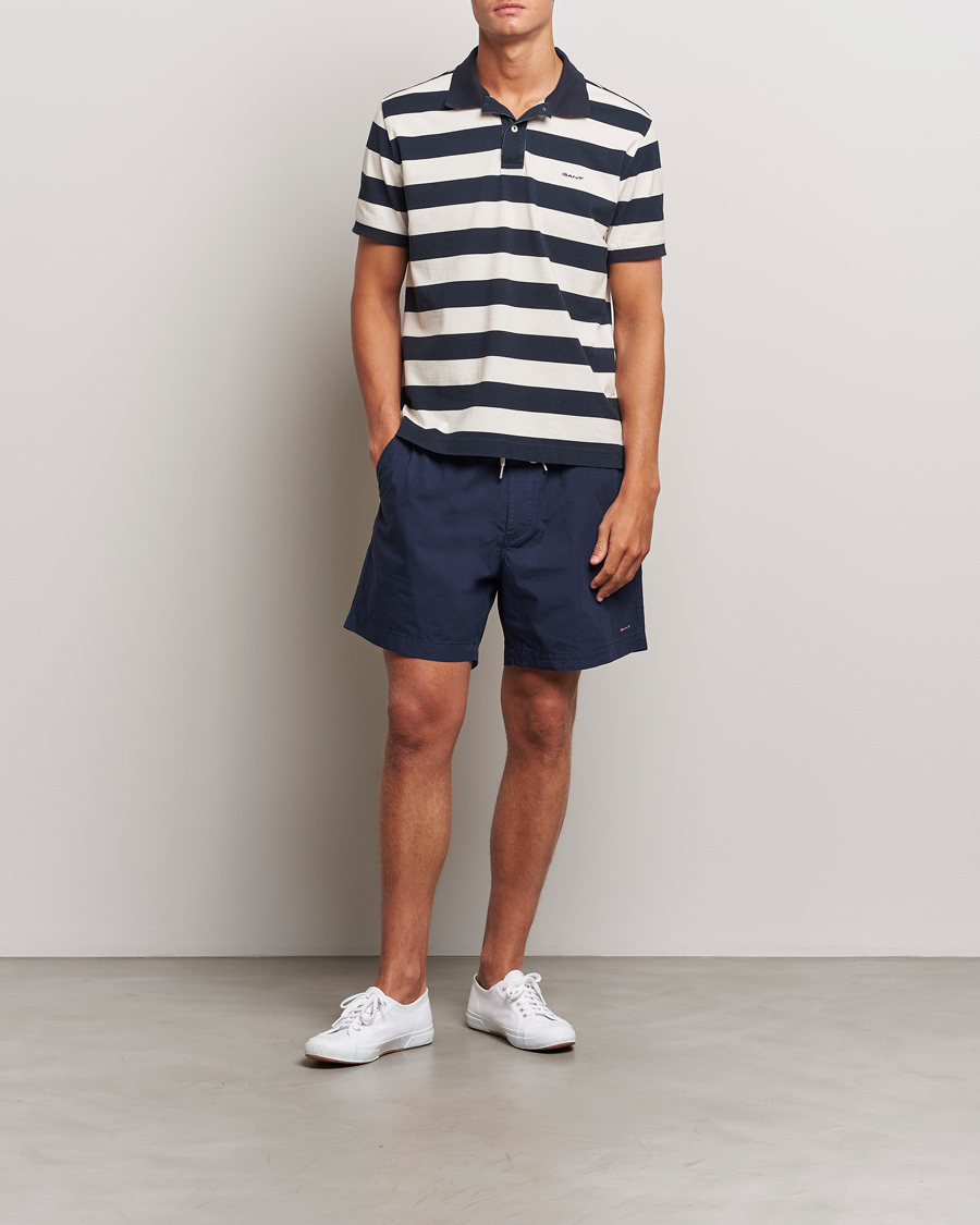Herr | Pikéer | GANT | Heavy Washed Striped Polo Evening Blue
