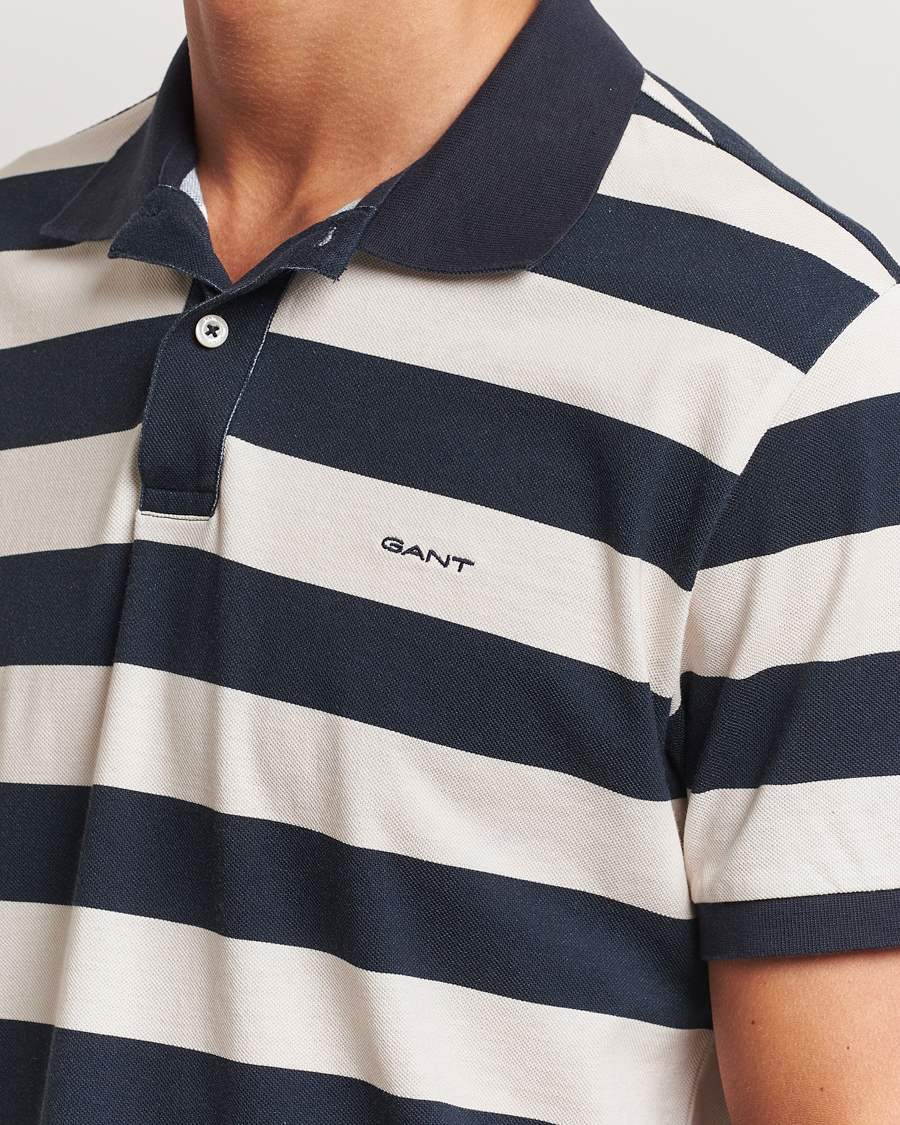 Herr | Pikéer | GANT | Heavy Washed Striped Polo Evening Blue