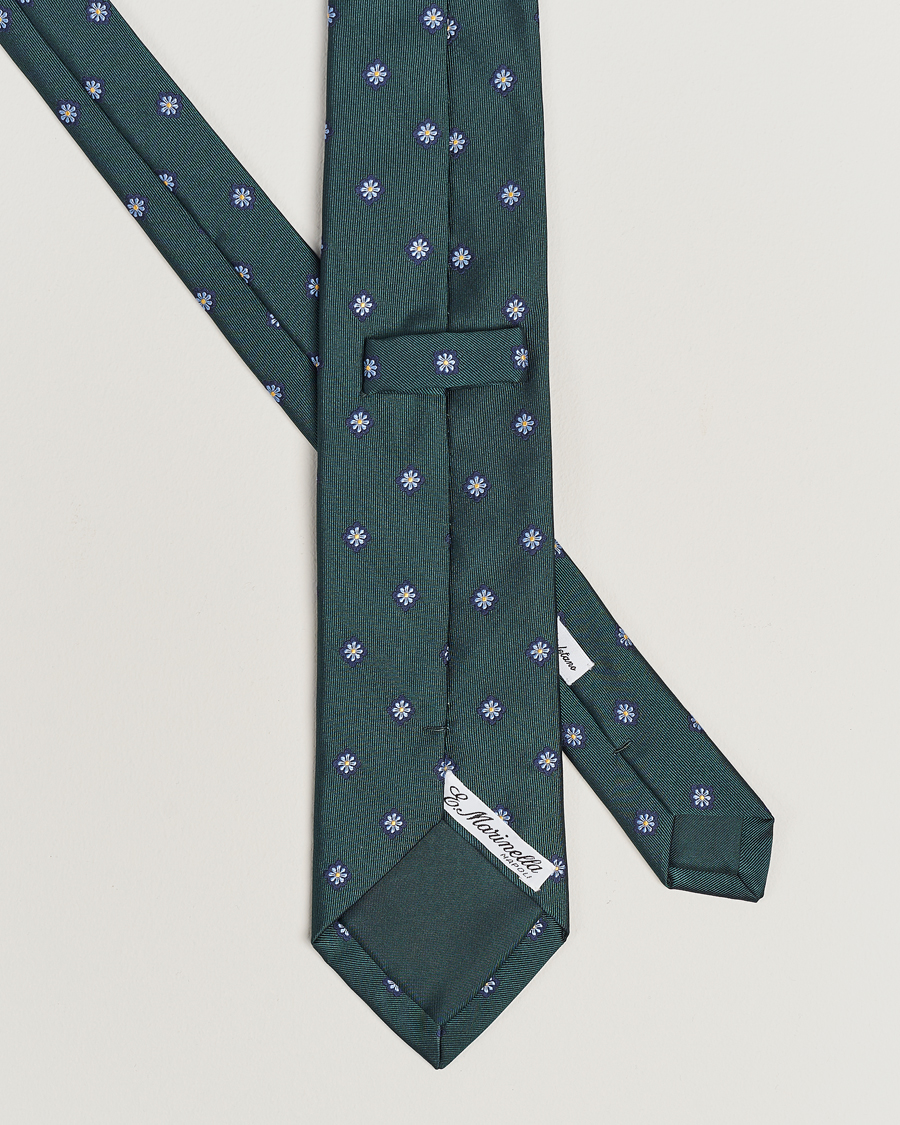 Herr | Slipsar | E. Marinella | 3-Fold Jacquard Silk Tie Dark Green