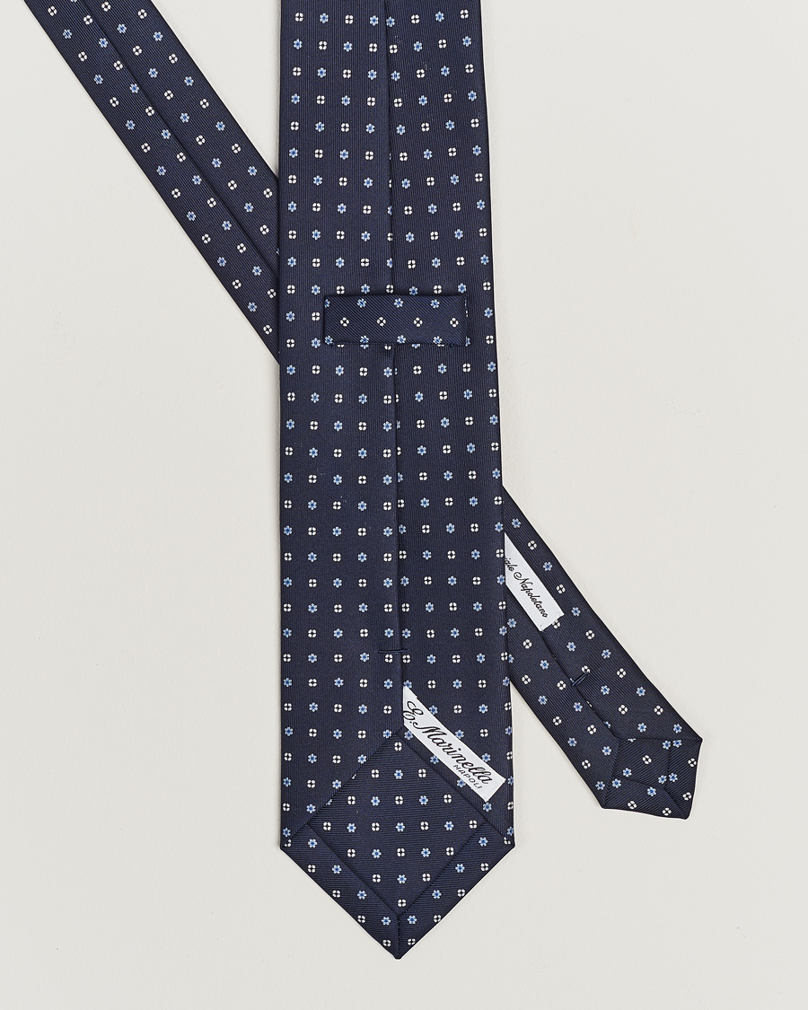 Herr | Accessoarer | E. Marinella | 3-Fold Printed Silk Tie Navy
