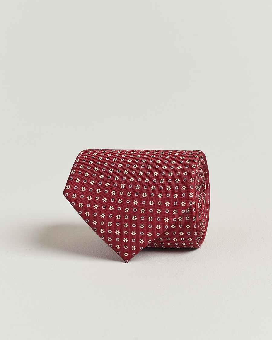 Herr |  | E. Marinella | 3-Fold Printed Silk Tie Burgundy