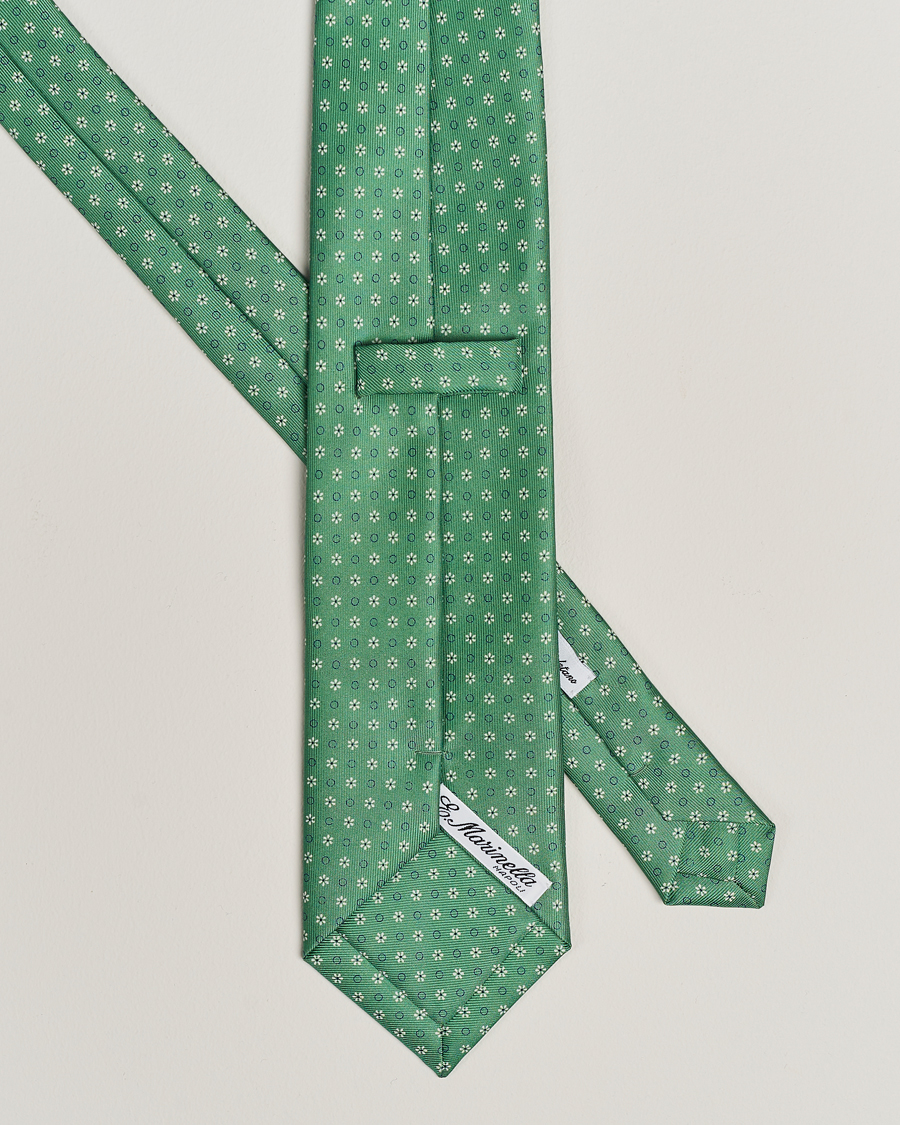 Herr | Slipsar | E. Marinella | 3-Fold Printed Silk Tie Green