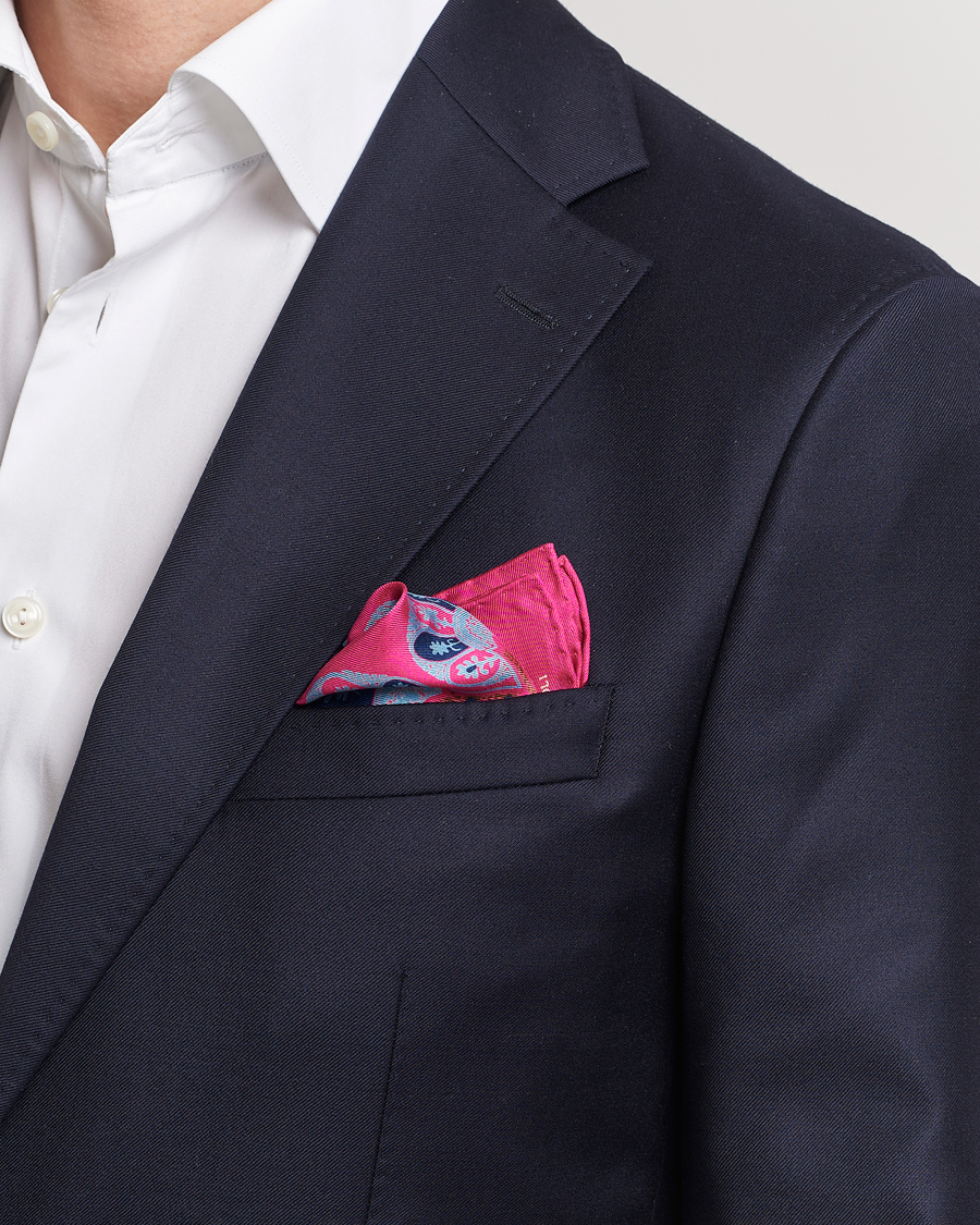 Men | Pocket Squares | E. Marinella | Archive Printed Silk Pocket Square Pink