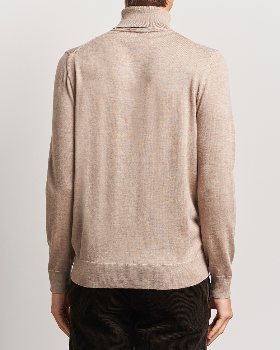 Herr | Tröjor | Charles Tyrwhitt | Pure Merino Roll Neck Jumper Oatmeal