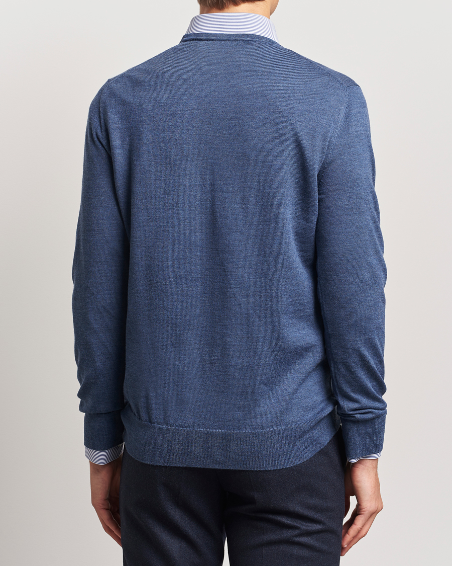 Herr | Tröjor | Charles Tyrwhitt | Pure Merino Crew Neck Jumper Indigo Blue