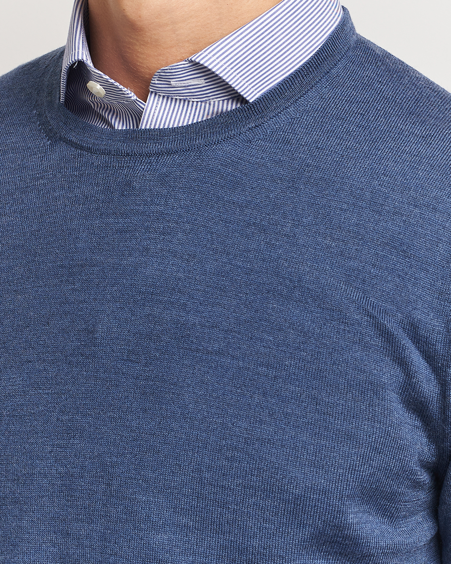 Herr | Tröjor | Charles Tyrwhitt | Pure Merino Crew Neck Jumper Indigo Blue
