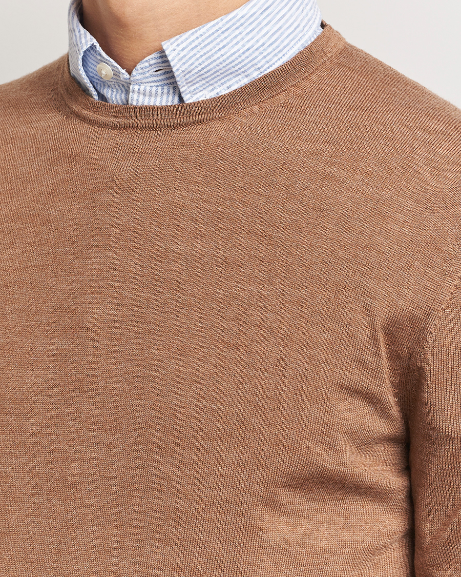 Herr | Tröjor | Charles Tyrwhitt | Pure Merino Crew Neck Jumper Sand