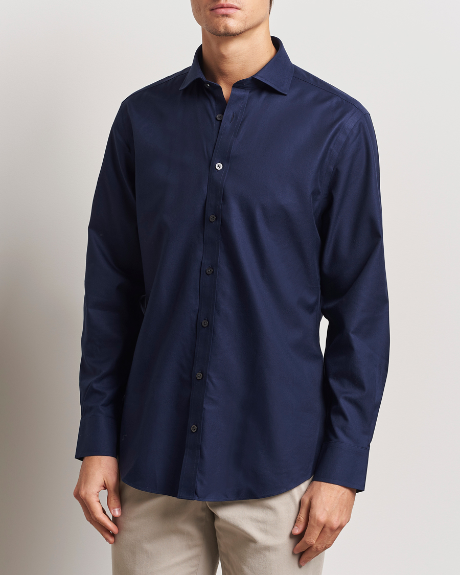 Herr | Skjortor | Charles Tyrwhitt | Slim Fit Non Iron Cotton Twill Shirt Navy