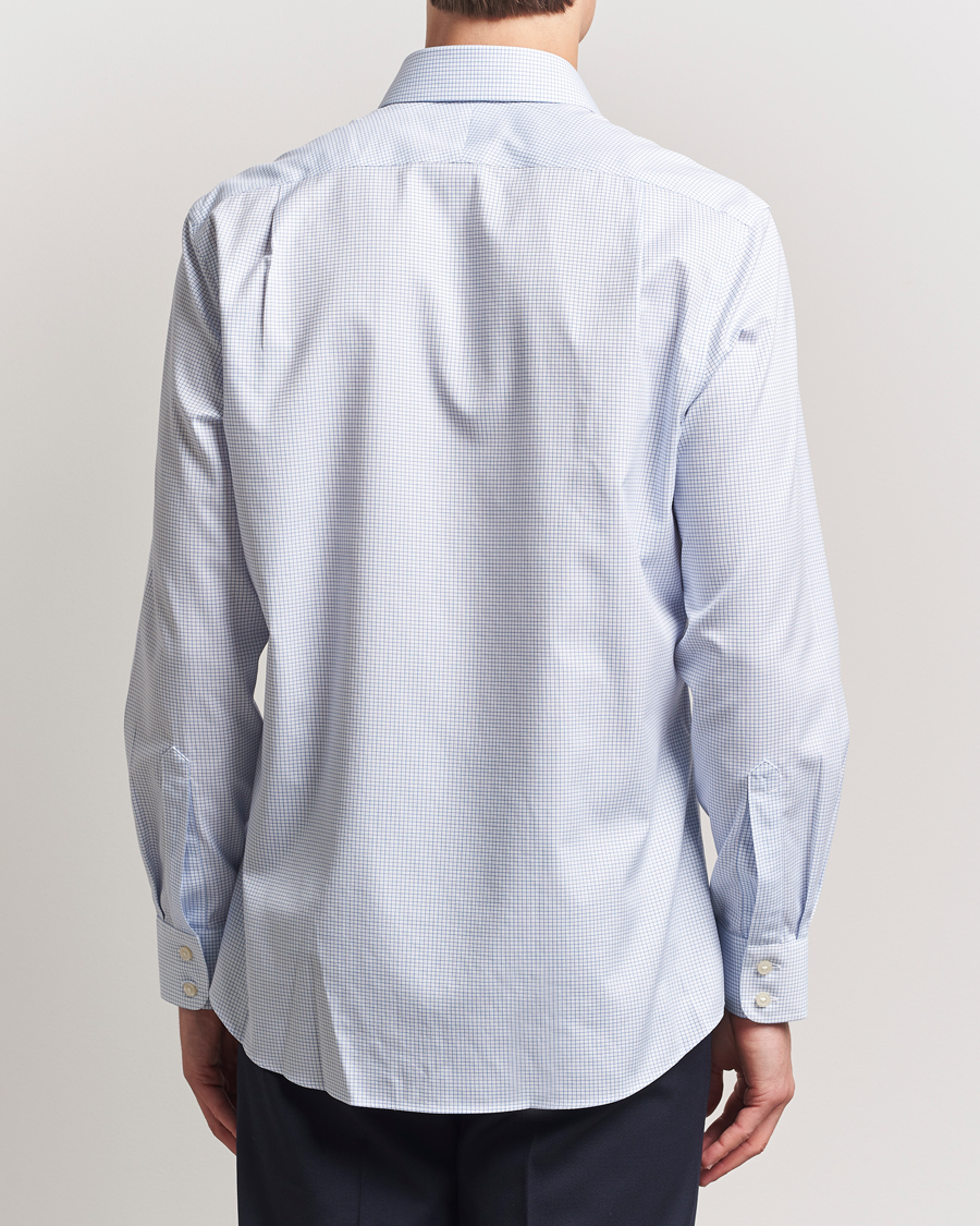 Herr | Skjortor | Charles Tyrwhitt | Slim Fit Non Iron Mini Grid Check Shirt Sky Blue