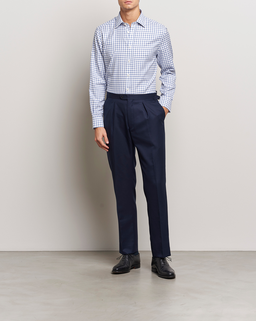 Herr | Skjortor | Charles Tyrwhitt | Slim Fit Non Iron Grid Check Shirt Royal Blue