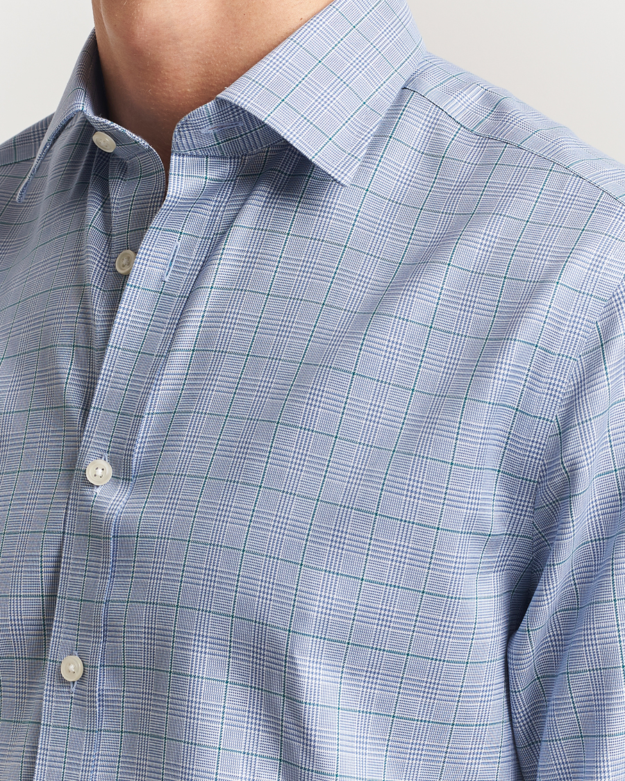 Herr | Skjortor | Charles Tyrwhitt | Slim Fit Non Iron Prince of Wales Shirt Indigo Blue