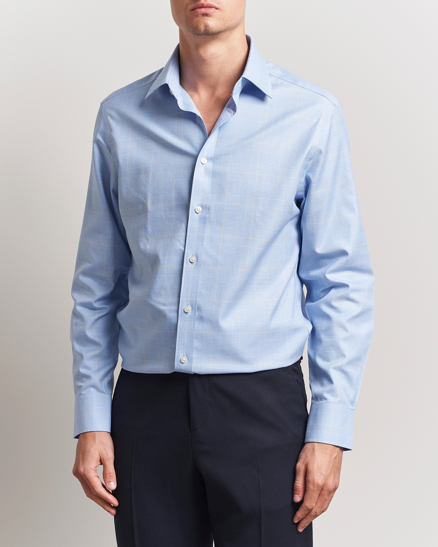 Herr | Skjortor | Charles Tyrwhitt | Slim Fit Non Iron Prince of Wales Shirt Blue