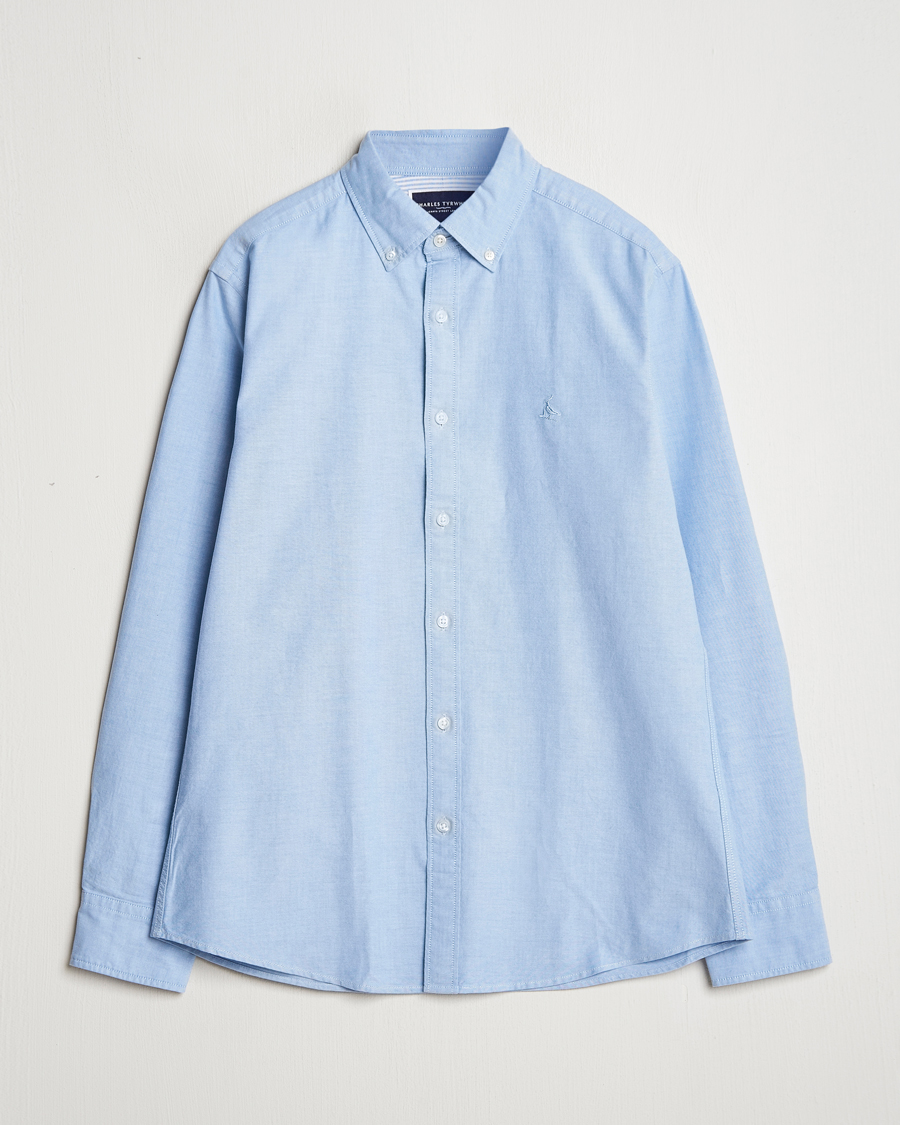 Herr | Skjortor | Charles Tyrwhitt | Button Down Stretch Oxford Shirt Sky Blue