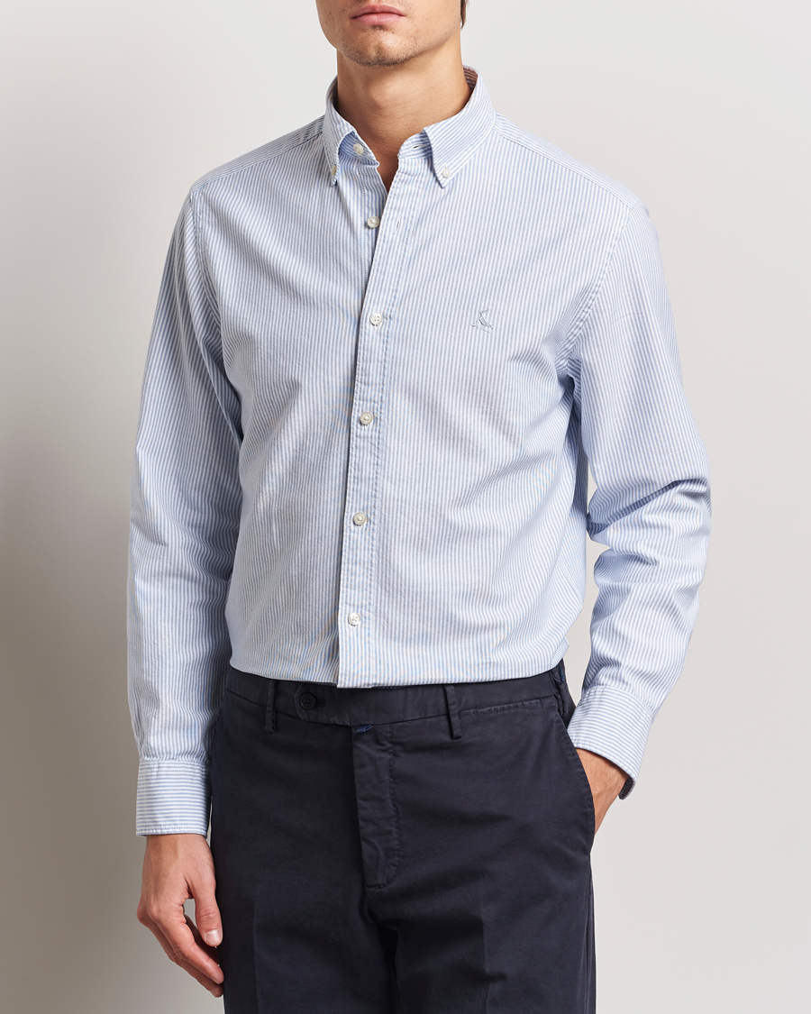 Herr | Skjortor | Charles Tyrwhitt | Button Down Stretch Oxford Shirt Blue/Whte