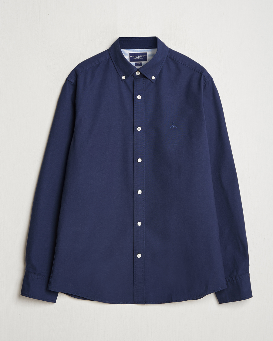 Herr | Skjortor | Charles Tyrwhitt | Button Down Stretch Oxford Shirt Navy