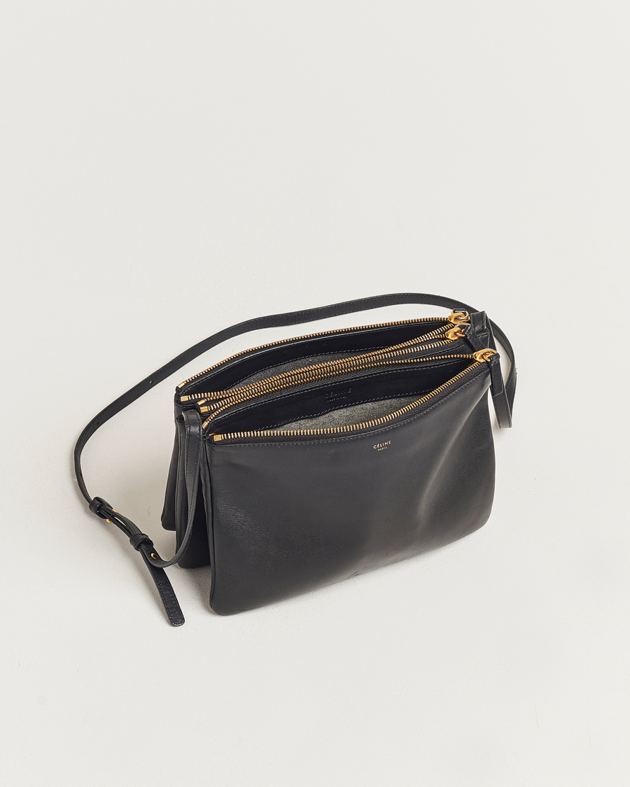 Herr | Celine Pre-Owned Trio Leather Handbag Black | Celine Pre-Owned | Trio Leather Handbag Black