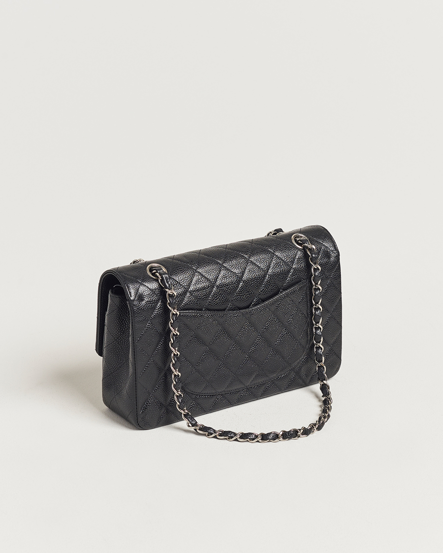 Herr | Chanel Pre-Owned Classic Medium Double Flap Bag Caviar Leather Black | Chanel Pre-Owned | Classic Medium Double Flap Bag Caviar Leather Black