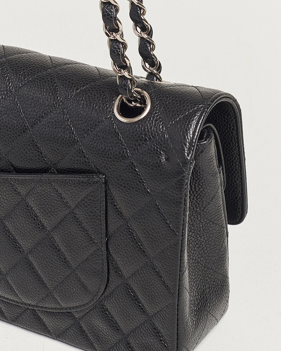 Herr | Chanel Pre-Owned Classic Medium Double Flap Bag Caviar Leather Black | Chanel Pre-Owned | Classic Medium Double Flap Bag Caviar Leather Black