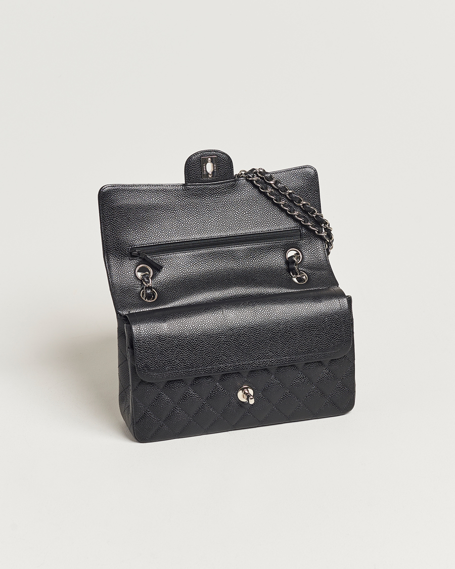 Herr | Chanel Pre-Owned Classic Medium Double Flap Bag Caviar Leather Black | Chanel Pre-Owned | Classic Medium Double Flap Bag Caviar Leather Black