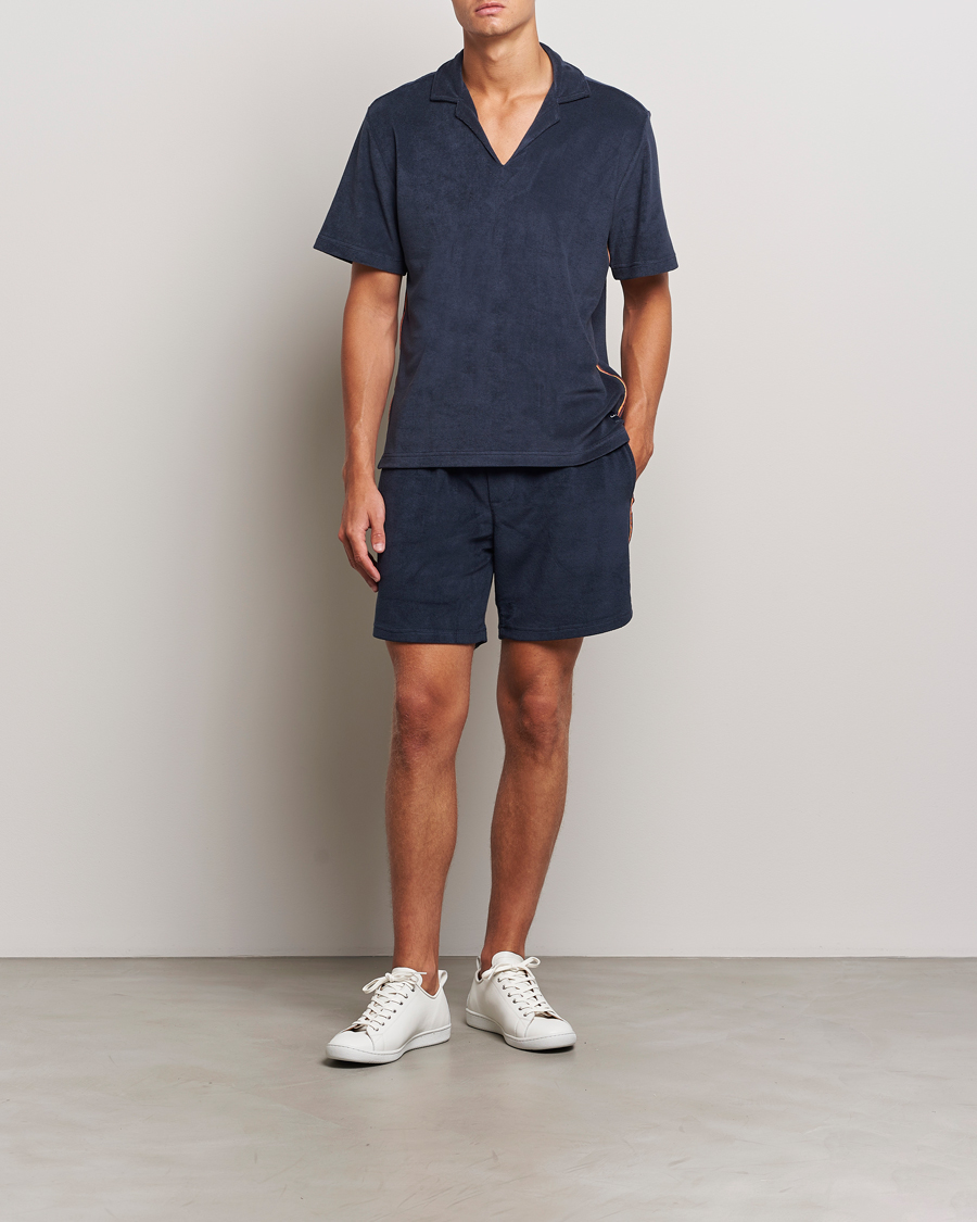 Herr | Pikéer | Paul Smith | Stripe Towelling Polo Navy