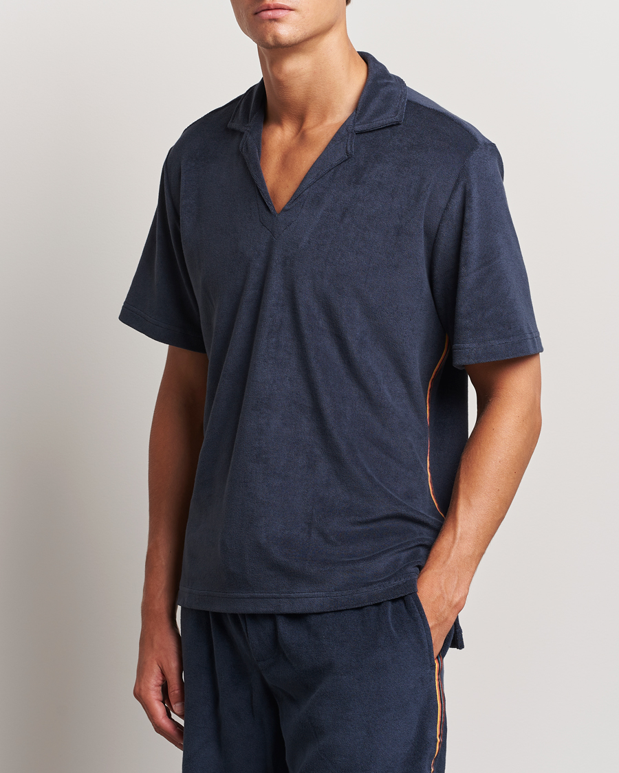 Herr | Pikéer | Paul Smith | Stripe Towelling Polo Navy