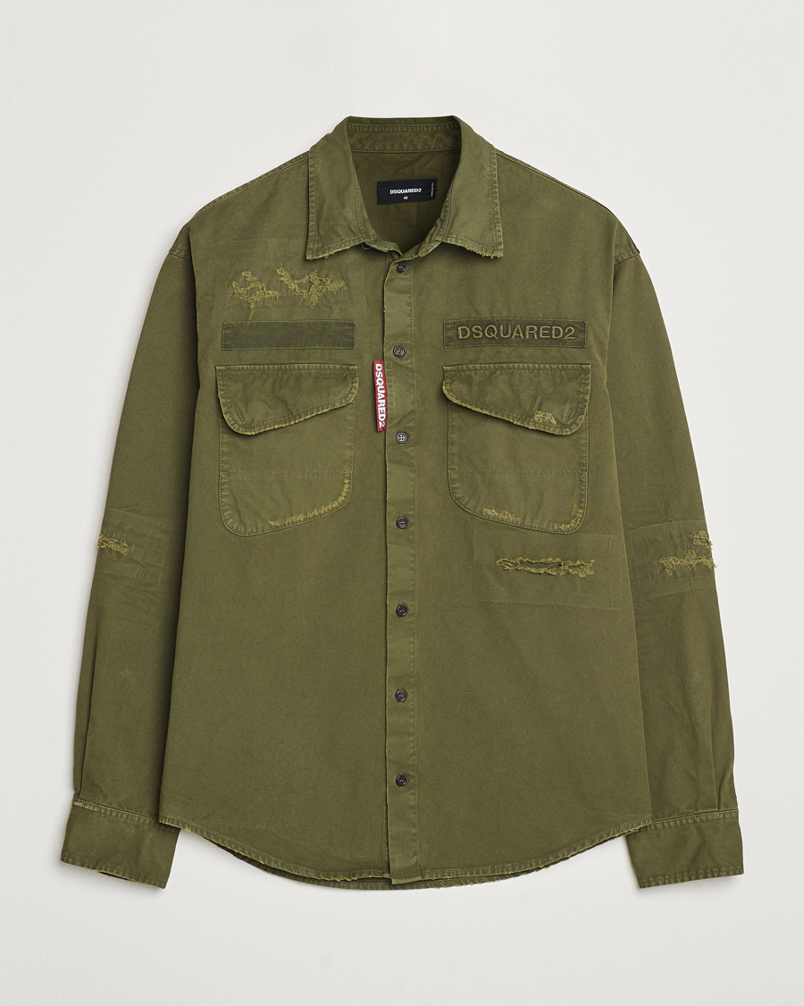 Herr | Skjortor | Dsquared2 | Garment Dyed Ranger Shirt Army Green