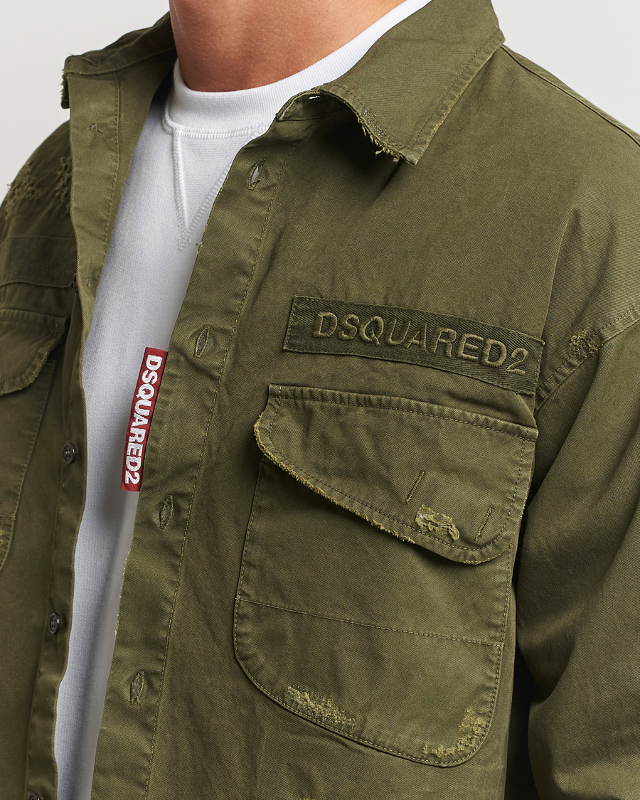 Herr | Skjortor | Dsquared2 | Garment Dyed Ranger Shirt Army Green