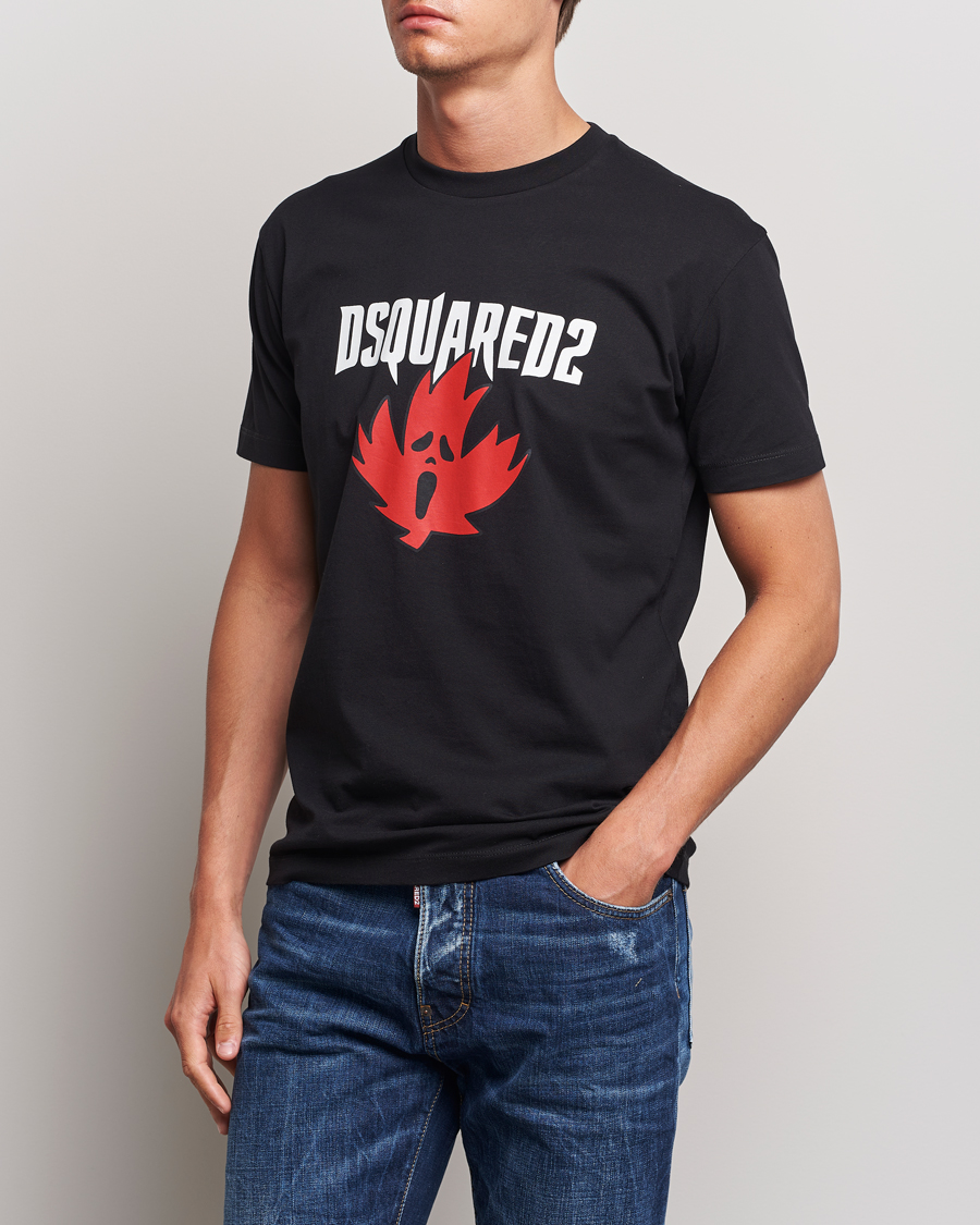 Herr | Svarta t-shirts | Dsquared2 | Horror Leaf T-Shirt Black