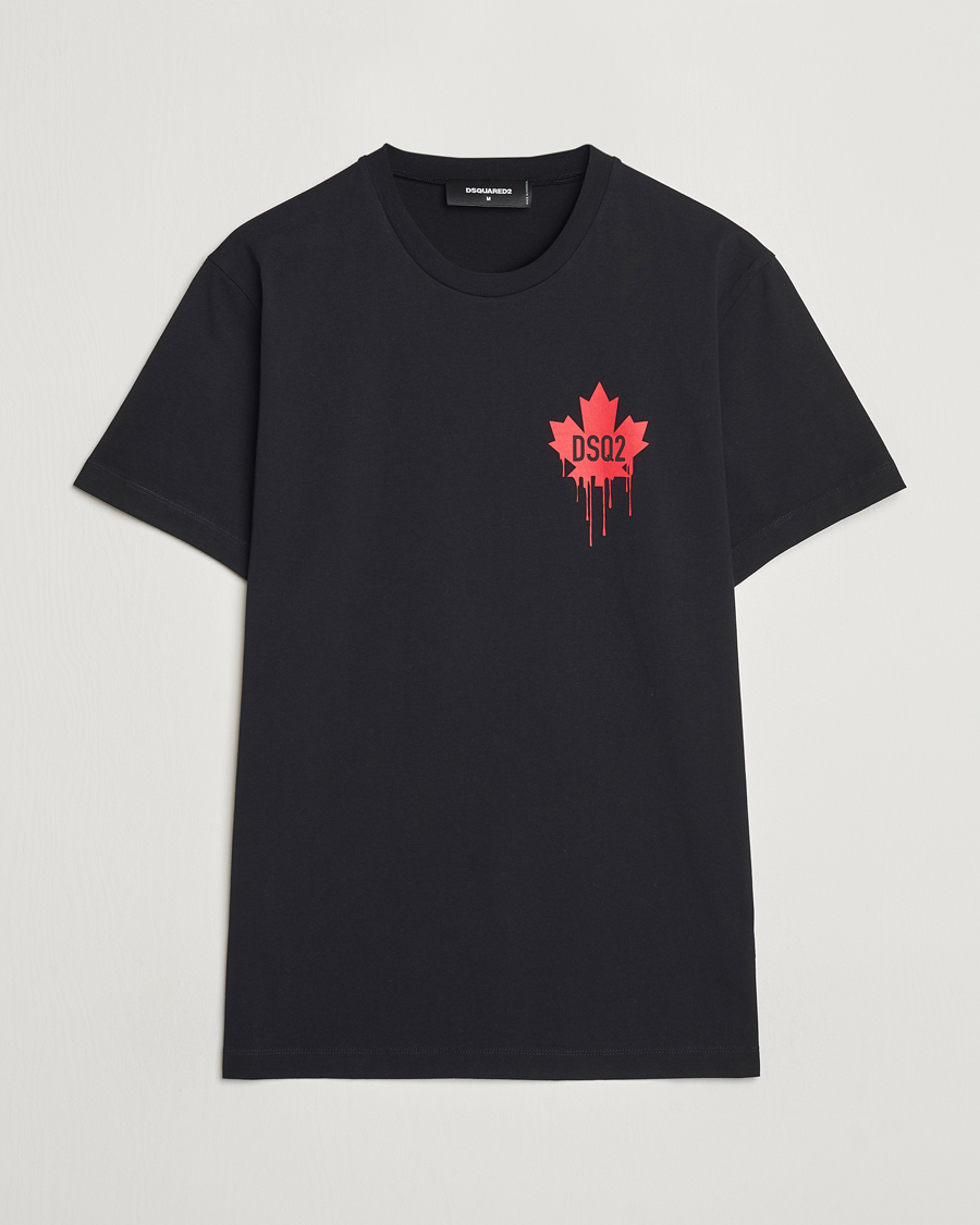 Herr | T-Shirts | Dsquared2 | Small Leaf T-Shirt Black