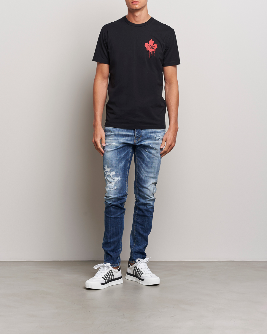 Herr | T-Shirts | Dsquared2 | Small Leaf T-Shirt Black