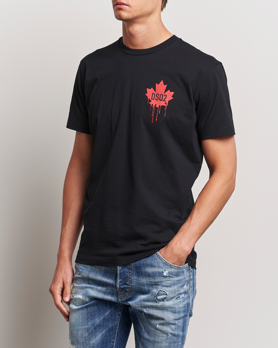 Herr | Svarta t-shirts | Dsquared2 | Small Leaf T-Shirt Black