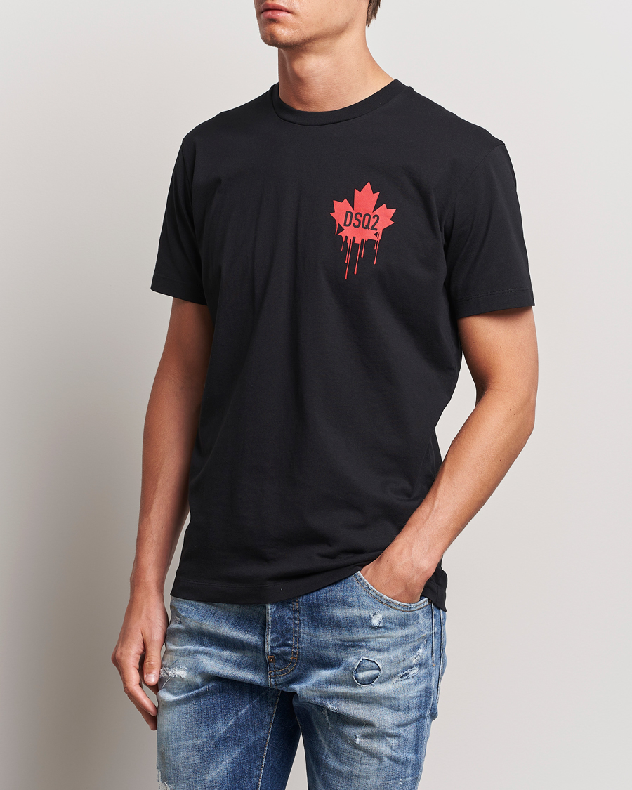 Herr | T-Shirts | Dsquared2 | Small Leaf T-Shirt Black