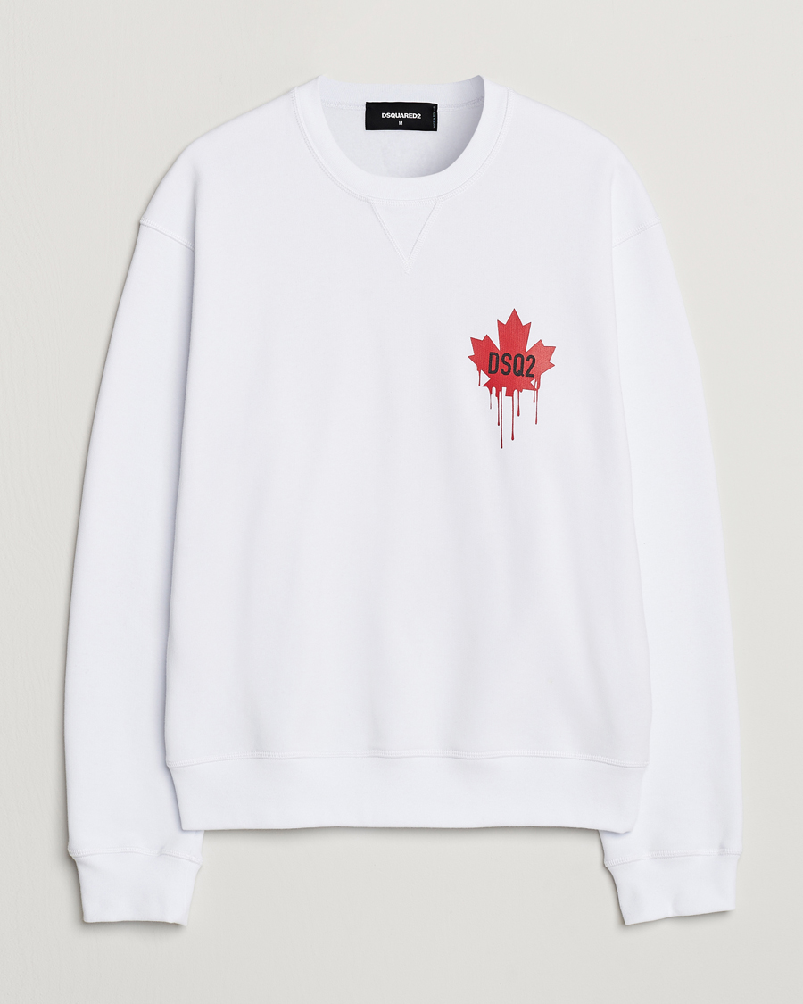 Herr | Tröjor | Dsquared2 | Small Leaf Sweatshirt White