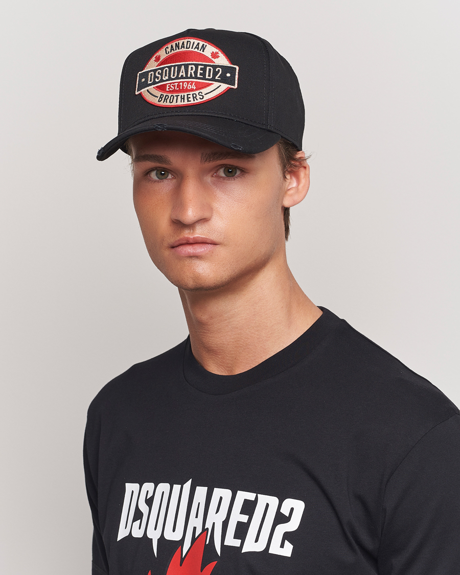 Men | Accessories | Dsquared2 | Brothers Logo Baseball Cap Black